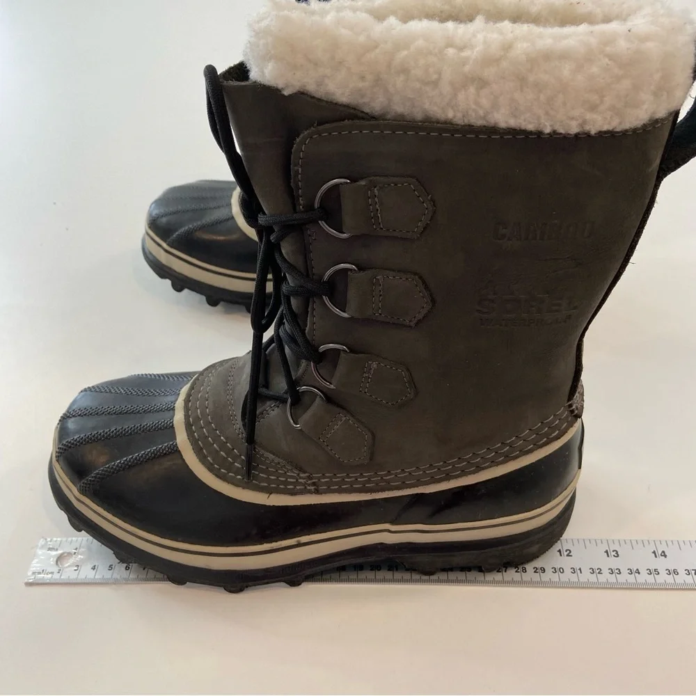 Sorel men Caribou style winter boots lace up shearling top warm lining size 10 - Picture 14 of 16